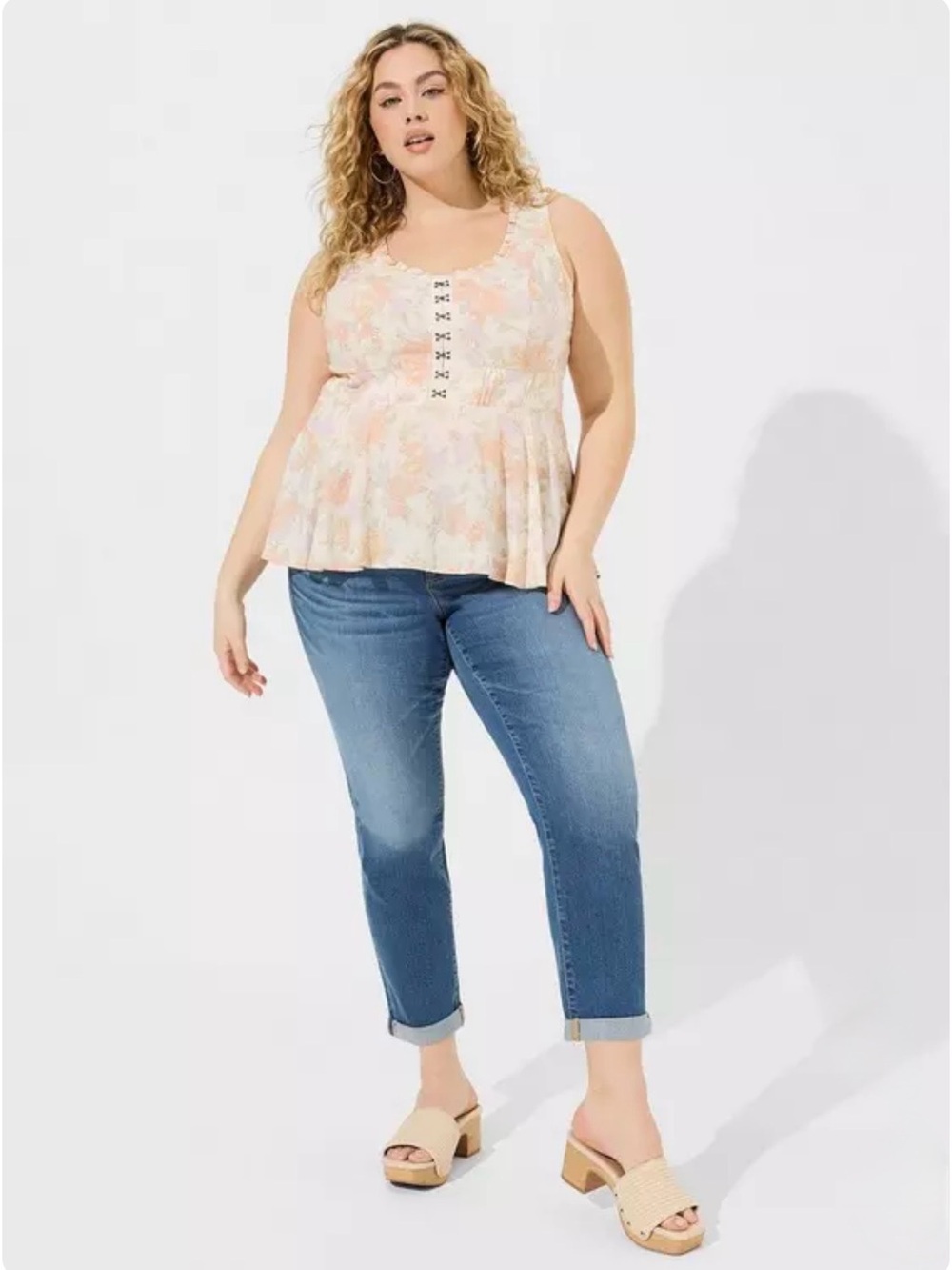 Torrid Babydoll Corset Top | SIZE 3X | NWT | COLOR Lush Floral Dew - Picture 3 of 7